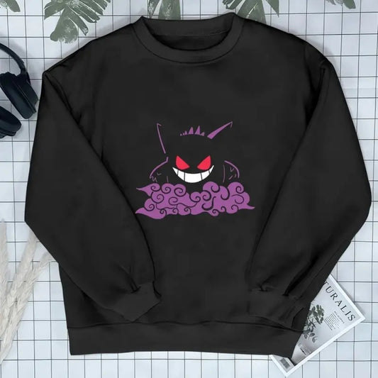 Gengar Ghost Sweatshirt Gift For Men Women Birthday Christmas Holiday, Halloween sweatshirt, Tshirt For Men, Men vintage tee, gift for fan, gift for him, gift for her top menswear Hoodie Sweater Underwear Pullover Underwear Pullover Human Long Sleeve