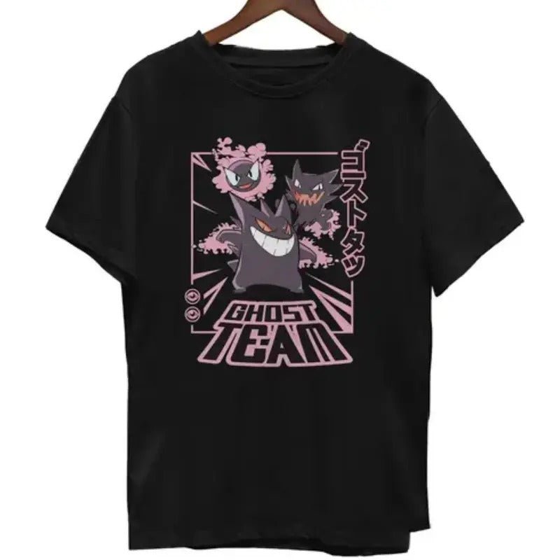Gengar Ghost Team Evolution T-shirt, Funny Shirt, Graphic Tee Stylish Anime Manga Lover Gifts