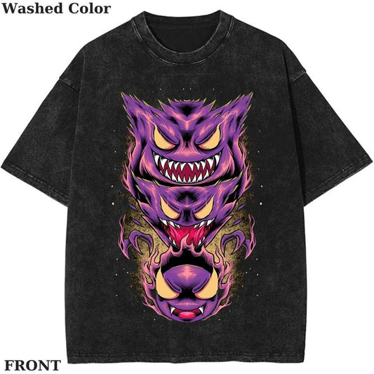 Gengar Ghost Type Pokemon Graphic T-Shirt, Pokemon T-Shirt, PKM Shirt, Anime Funny Shirt, Vintage Tee Streetwear Shortsleeve Printed Womenswear Top