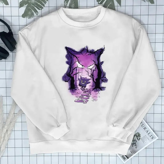 Gengar Sweatshirt Monster Ghost Shirt, Kaiju Themed Shirts, Anime Shirt, Pokemon Shirt, Gift for him for her Menswear Top Streetwear Sweaters