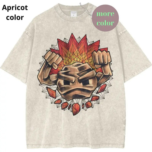 Geodude Graphic T-Shirt, Pokemon Shirt, PKM Shirt, Anime Shirt, Vintage Tee Womenswear Cotton Top