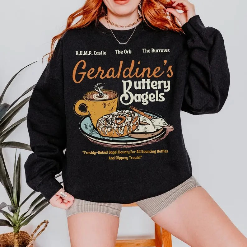 Geraldine's Buttery Bagels Sweatshirt Zodiac Academy Sweatshirt ZA Merch Grus Bakery Almighty Sovereign Society ASS Club Bookish Sweatshirt