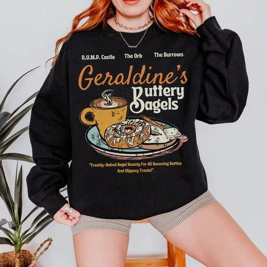 Geraldine's Buttery Bagels Sweatshirt Zodiac Academy Sweatshirt ZA Merch Grus Bakery Almighty Sovereign Society ASS Club Bookish Sweatshirt