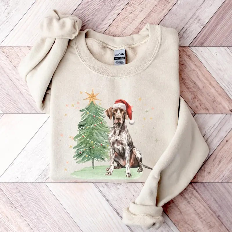 German Shorthaired Pointer Christmas Sweater, Xmas Jumper, Gift for Dog Lover, Dog Mama, GSP Sweatshirt