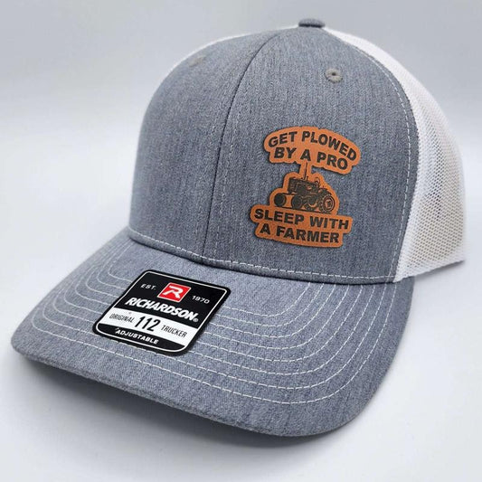 Get Plowed By A Pro Leather Patch Richardson Hat
