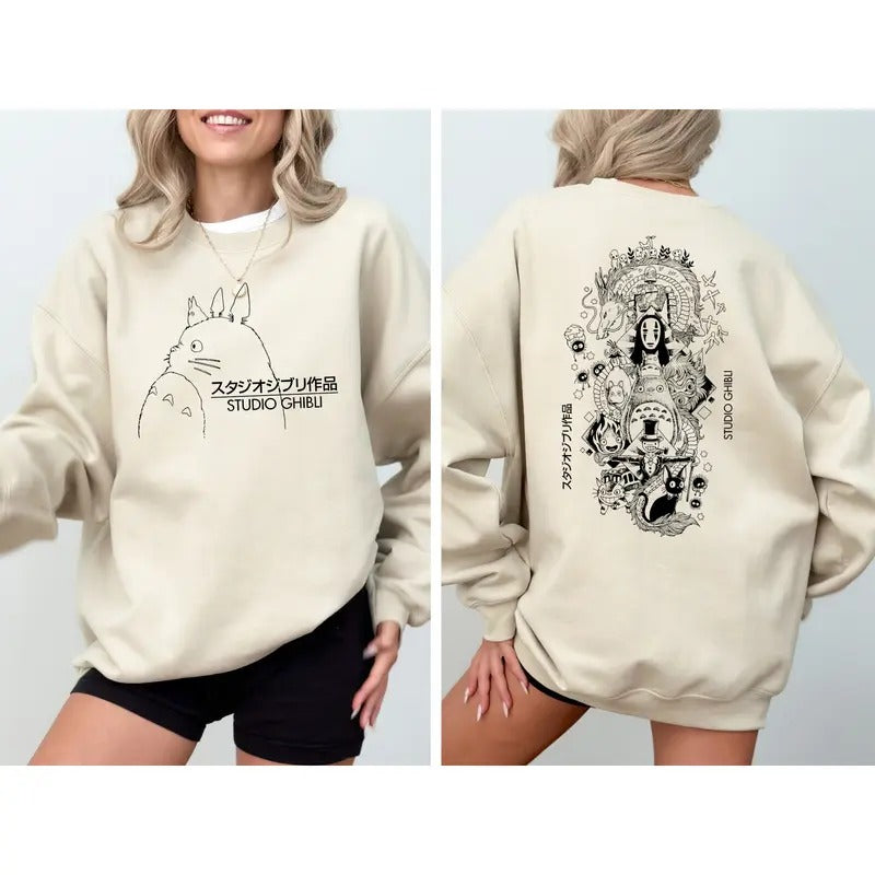 Ghibli Studio Sweatshirt T-Shirt, Ghibli Studio World Shirt, Howls Moving Castle Shirt, Spirited Away, Ghibli Studio Shirt, Hayao Miyazaki, My Neighbor Totoro Shirt, Ghibli Totoro Shirt, Ghibli No Face Shirt, Calcifer Shirt, Trending Ghibli Shirt