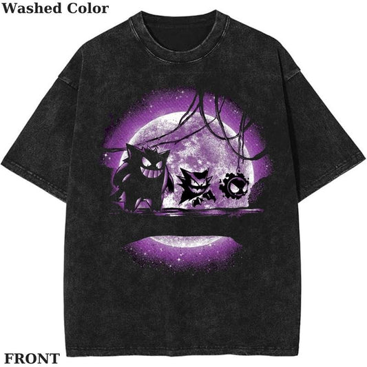 Ghostly Forest from Qwertee, Day of the Shirt, Pokemon T-Shirt, PKM Shirt, Anime Funny Shirt, Vintage Tee Streetwear Shortsleeve Printed Womenswear