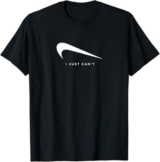 Gildan Funny Shirt I Just Can't Funny T-Shirt - Men's Casual Crew Neck Tee, 100% Cotton, Classic Fit, Medium Fabric, Hand Wash Only