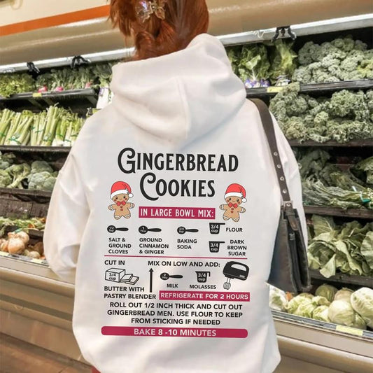 Gingerbread Cookie Recipe Hoodie, Gingerbread Cookie Christmas Hoodie, Gift For Christmas Holiday