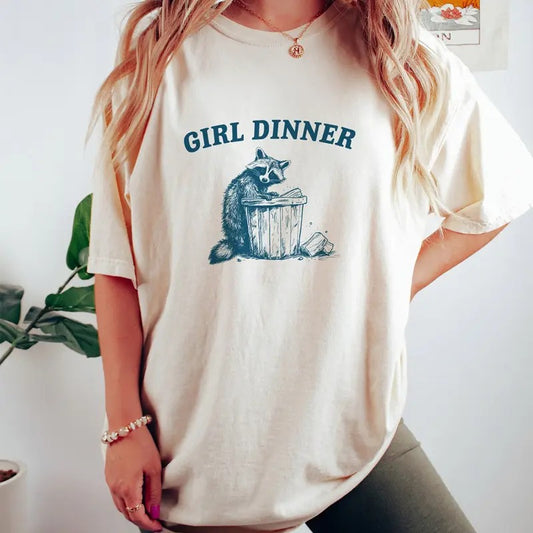 Girl Dinner Raccoon T Shirt Weird T Shirt Meme T Shirt Trash Panda T Shirt Unisex