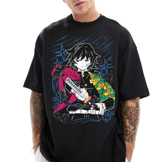 Giyu Tomioka Shirt, Demon Slayer Infinity Castle Arc Tee, Water Hashira T-Shirt, Kimetsu no Yaiba Infinity War Merch, Anime Graphic Shirt