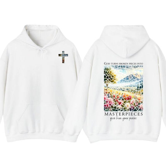 God Turns Brokenn Pieces T-Shirt, Into Masterpiecesss Shirt, Christian Shirt, Faith Shirt Bible Verse Shirt Gifts
