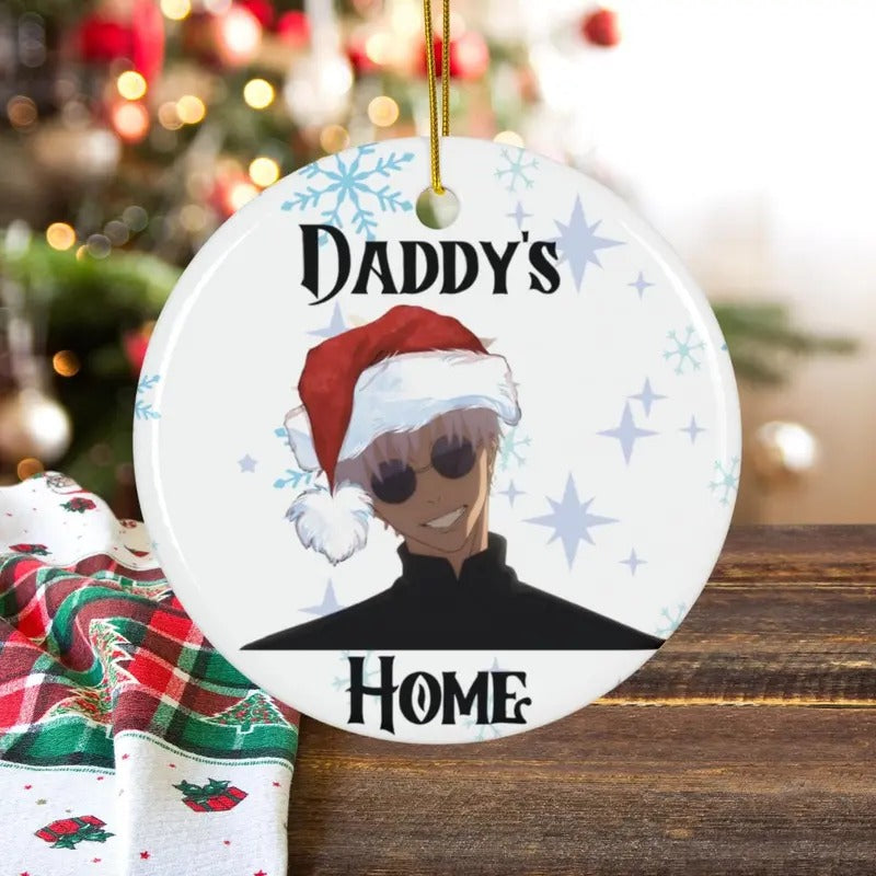 Gojo Anime Inspired Holiday Decoration, JJK Decor, Daddy's Home Ornament Gift, Custom Christmas