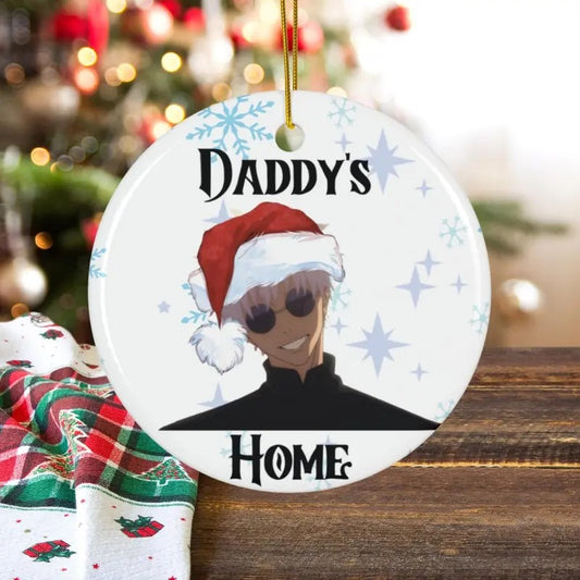 Gojo Anime Inspired Holiday Decoration, JJK Decor, Daddy's Home Ornament Gift, Custom Christmas