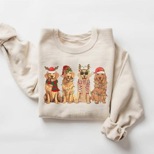 Golden Retriever Christmas Sweatshirt, Dog Christmas Shirt, Golden Mom Tshirt, Gift for Dog Lover, Holiday Sweater