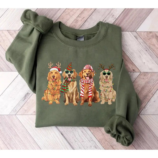 Golden Retriever Christmas Sweatshirt, Golden Retriever Christmas Sweater, Christmas Holiday Dog Sweatshirt, Dog Christmas Crewneck