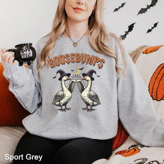 Goose Bumps Sweatshirt, Halloween Goose Bumps Sweatshirt, Silly Goose Hoodie, Silly Goose Sweatshirt, Halloween Silly Goose Hoodie