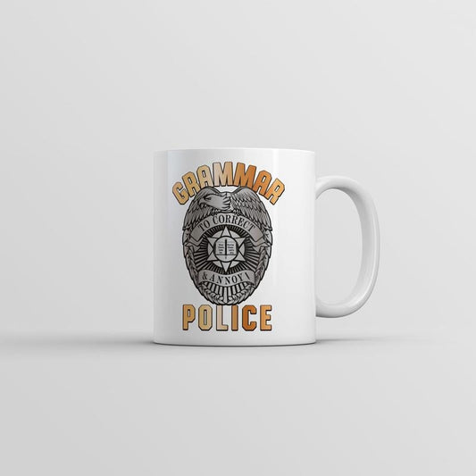 Grammar Police Mug Funny Sarcastic English Novelty Coffee Cup-11oz Funny Coffee Mugs Ceramic Printed Drinkware Cup