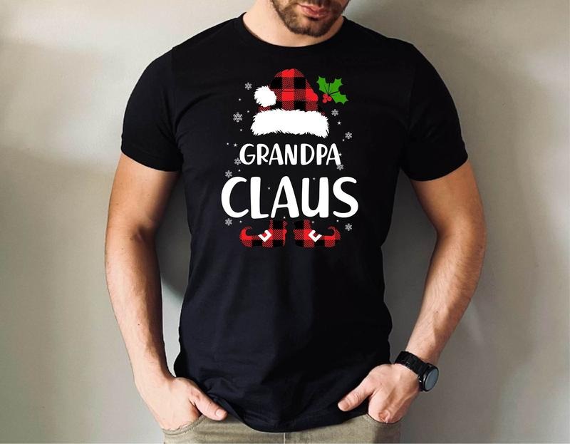 Grandpa Claus Santa Shirt, Grandpa Claus Dad Tshirt, Christmas Grandpa Tshirt, Xmas Grandfather Gift Tees, Unisex Short Sleeve Tee, Casual Clothing