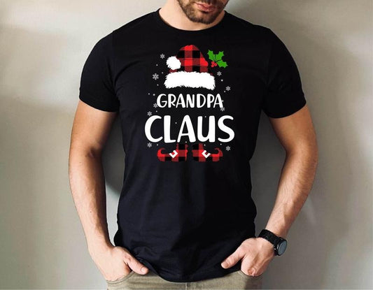 Grandpa Claus Santa Shirt, Grandpa Claus Dad Tshirt, Christmas Grandpa Tshirt, Xmas Grandfather Gift Tees, Unisex Short Sleeve Tee, Casual Clothing