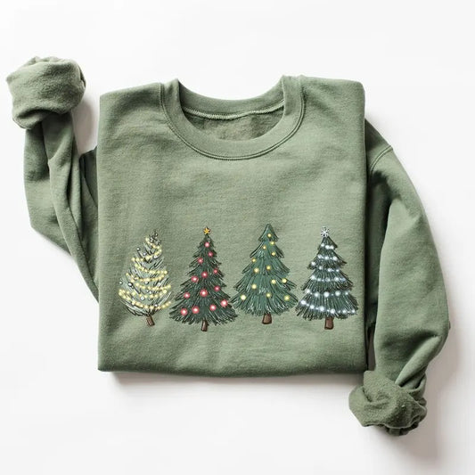 Green Tree Christmas Sweater, Christmas Sweater, Christmas Crewneck, Christmas Tree Sweatshirt, Holiday Sweaters for Women, Winter Sweatshirt