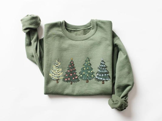 Green Tree Christmas Sweater, Christmas Tree, Holiday Sweaters for Women