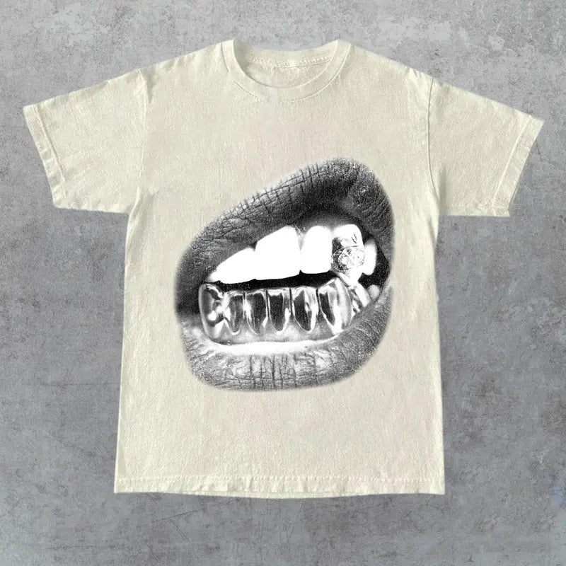 Grillz T-Shirt, Graphic Tee For Men, Graphic Tee Outfits, Streetwear Tee, Full Colors