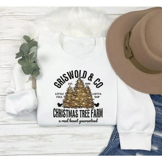 Griswold Co Christmas Tree Farm Crewneck Sweatshirt  For Christmas, Christmas Tree Shirt, Griswold Holiday Hoodie, Holiday Tree Farm Sweater