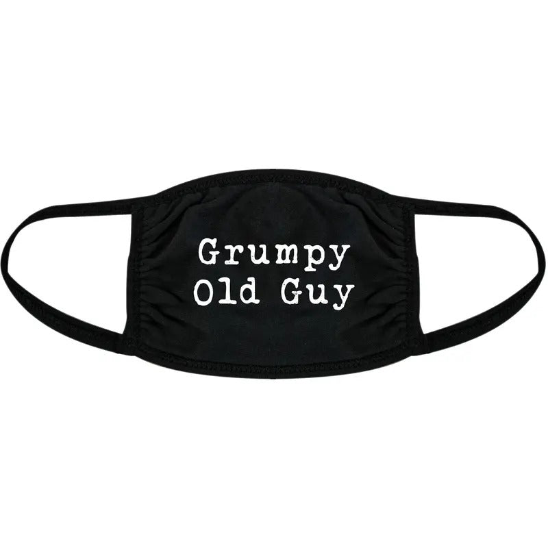 Grumpy Old Guy Face Mask Funny Fathers Day Senior Nose And Mouth Covering Funny Masks for Adults Funny Sarcastic  Novelty Masks for Adults Black