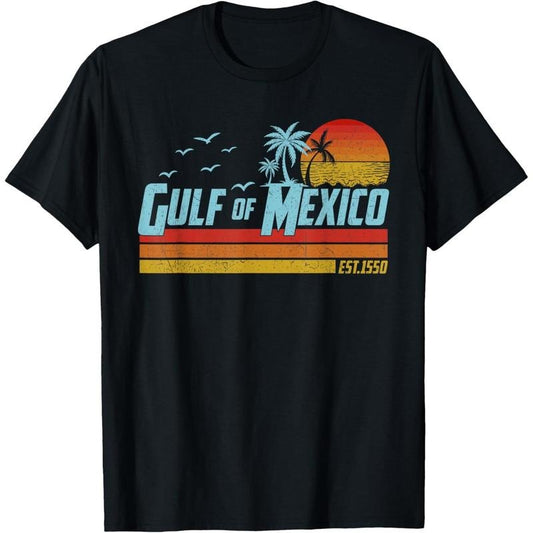 Gulf of Mexico Est 1550 Retro Vintage Beach T-Shirt made in usa