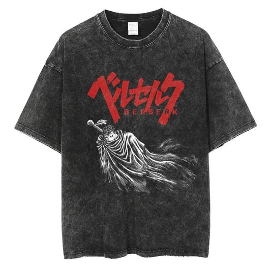 Guts Anime T-Shirt, Workout T-Shirt, Gym T-Shirt, Pump Cover, Gift for Him, Fitness Gift, Weightlifting T-Shirt, Manga Oversized Vintage T-Shirt Menswear Top