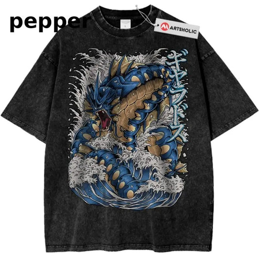 Gyarados Shirt, Pokemon Shirt, Anime Shirt, Vintage T-Shirt Menswear Top Underwear Tshirt oversized
