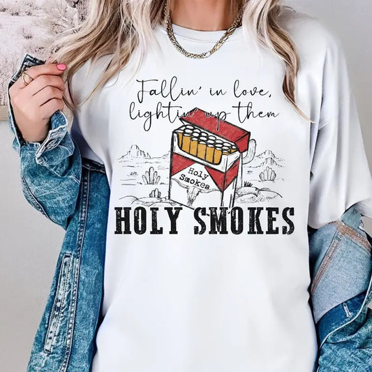 H0ly Sm0kes ZB Graphic Tee, Concert Outfit, Western Vibe, Country Music Top, Unisex Long Sleeve Crewneck Shirt
