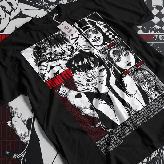 H0rr0r Manga T-shirt, Creepy Girl, Manga Gothic T-shirt, Dark Anime Gothic T-shirt, Anime shirt, Japanese Anime, Birthday Gift