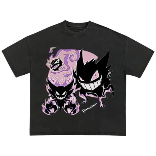 HAUNTED Pokemon Anime T-Shirt, Gengar Shirt Anime, Pokemon Shirt,  Gift for him for her Menswear Top Streetwear