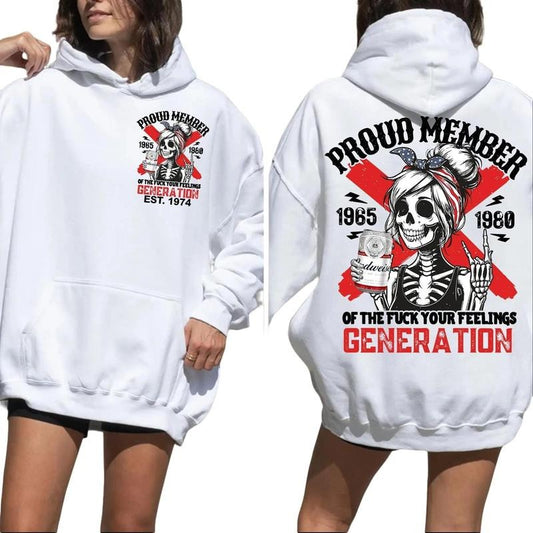 HOODIE Generation X Custom Year Sweatshirt - 100% Cotton Classic Collar Unisex Tops, Sport, Stretch, For Men, For Women
