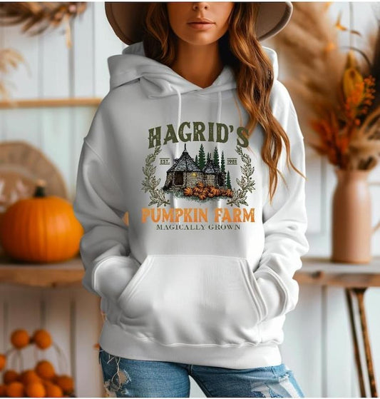 Hagrid's Pumpkin Farm Magically Grown Unisex Heavy Blend Hooded Sweatshirt, , Cute Fall Pumpkin Hoodie, Halloween Hoodie, Pumpkin Patch  T-shirt, sweater and Hoodie