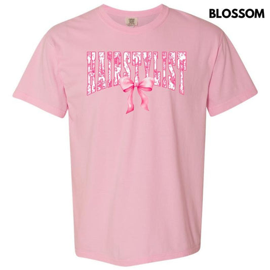 Hair Stylist Pink Floral Comfort Colors T-Shirt 'NLB'