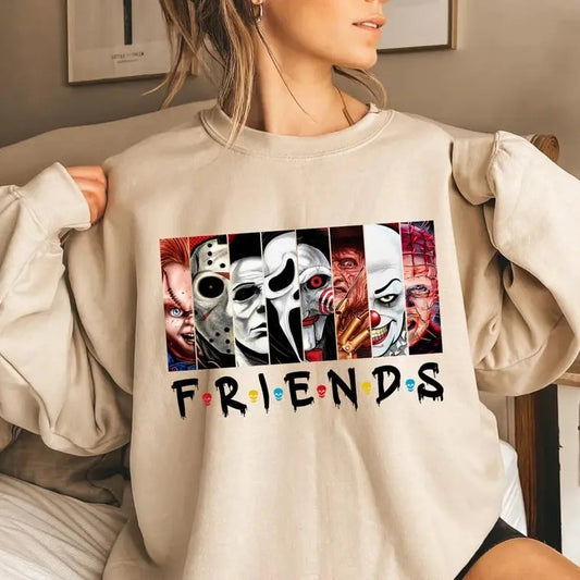 Halloween Characters Friends Sweatshirt, Halloween  Characters Shirt, Friends Halloween Shirt, Halloween Movie Characters Shirt, Halloween Sweatshirt