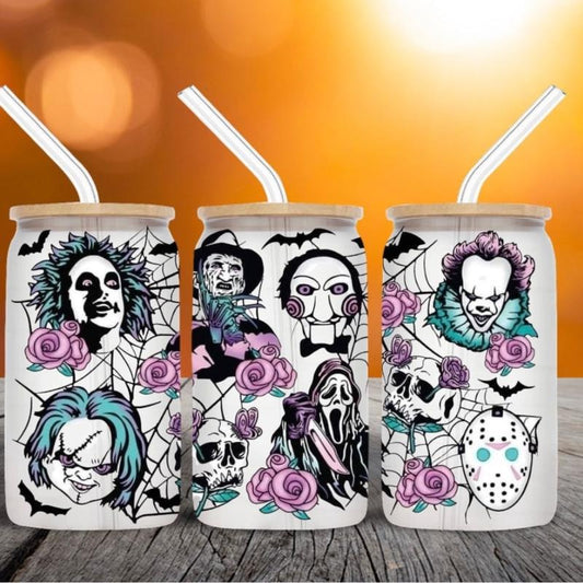 Halloween Family 16oz Matte Glass Tumbler
