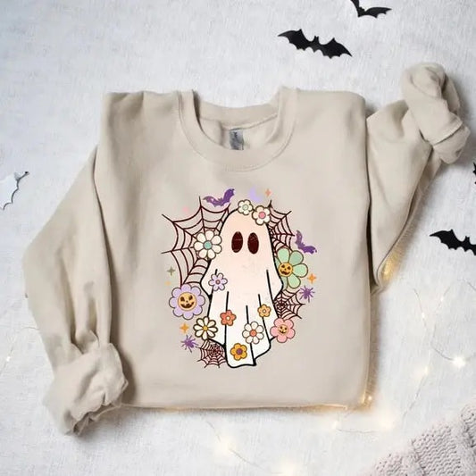 Halloween Ghost Sweatshirt Crewneck, Halloween Ghost Shirt, Witchy Sweatshirt, Spooky Sweatshirt, Witchy Hoodie, Halloween Gifts Shirt