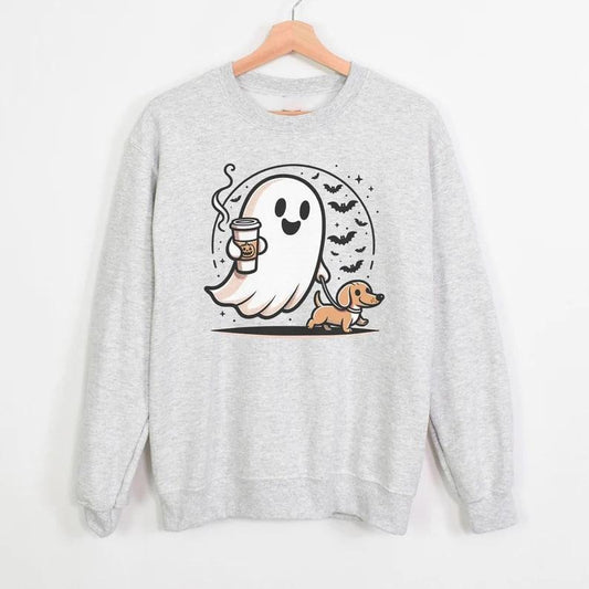 Halloween Ghost Sweatshirt, Dachshund Halloween Sweater, Spooky Ghost Shirt, Halloween Dog Sweatshirt, Spooky Season, Weenie Dog, Weiner Dog
