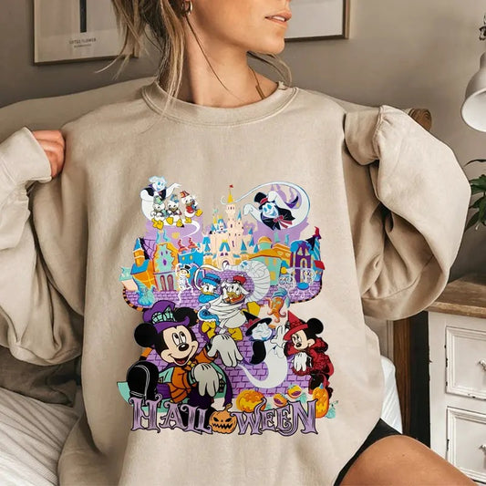 Halloween House Shirt, Color Castle Tee Shirt, Mouse Friends Sweatshirt, Trick Or Treat T-shirt, Cute 90s Film Shirt, Gift For Friend