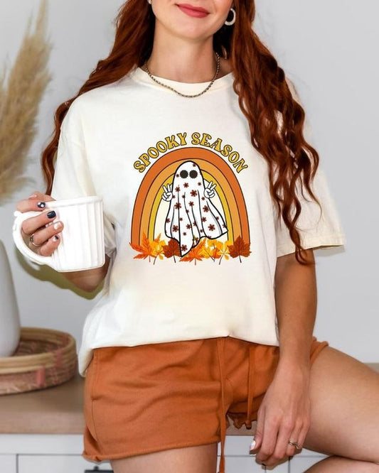 Halloween Shirt, Spooky Season Shirt, Cute Ghost Shirt, Fall Rainbow Shirt, Autumn Shirt, Halloween Women's Shirt  T-shirt, sweater and Hoodie