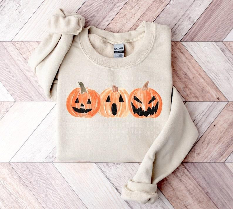 Halloween Sweatshirt Cute Pumpkin Sweatshirt Jack o Lantern Halloween Shirts Crewneck Pullover Sweater Matching Fall Thanksgiving Outfit  T-shirt, sweater and Hoodie