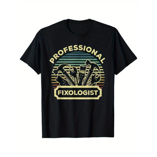 Handyman For Men Dad Fixologist Carpenter Tools T-Shirt, Black, 100% Cotton, Gift for Men Dad Friends, S-XXXL made in usa