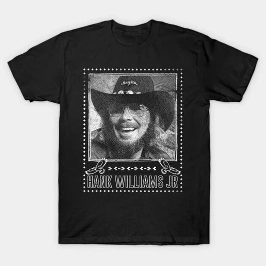 Hank williams jr vintage faded style country music guitar t-shirt