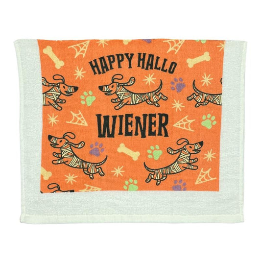 Happy Hallo Wiener Funny Spooky Puppy Dog Tea Towel Funny Dish Towels Soft Adsorbent Tea Towel