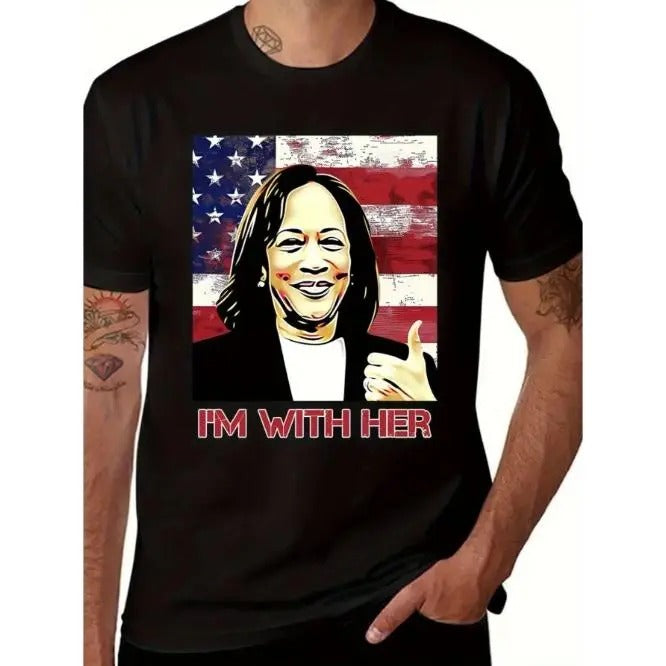 Harris shirt, Kamala Harris shirt, Harris 2024, kamala 2024 shirt, 2024 general election, vote for Harris, American general election, short-sleeved T-shirt for men, American flag Made in USA