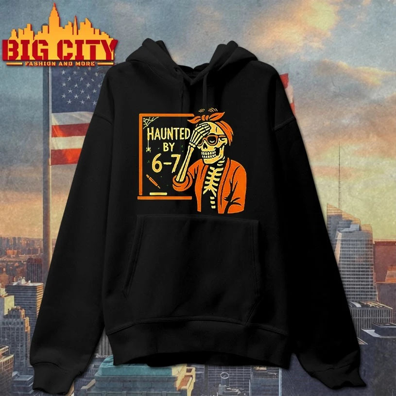 Haunted By 6-7 Funny Teacher Halloween Skeleton Six Seven Meme shirt